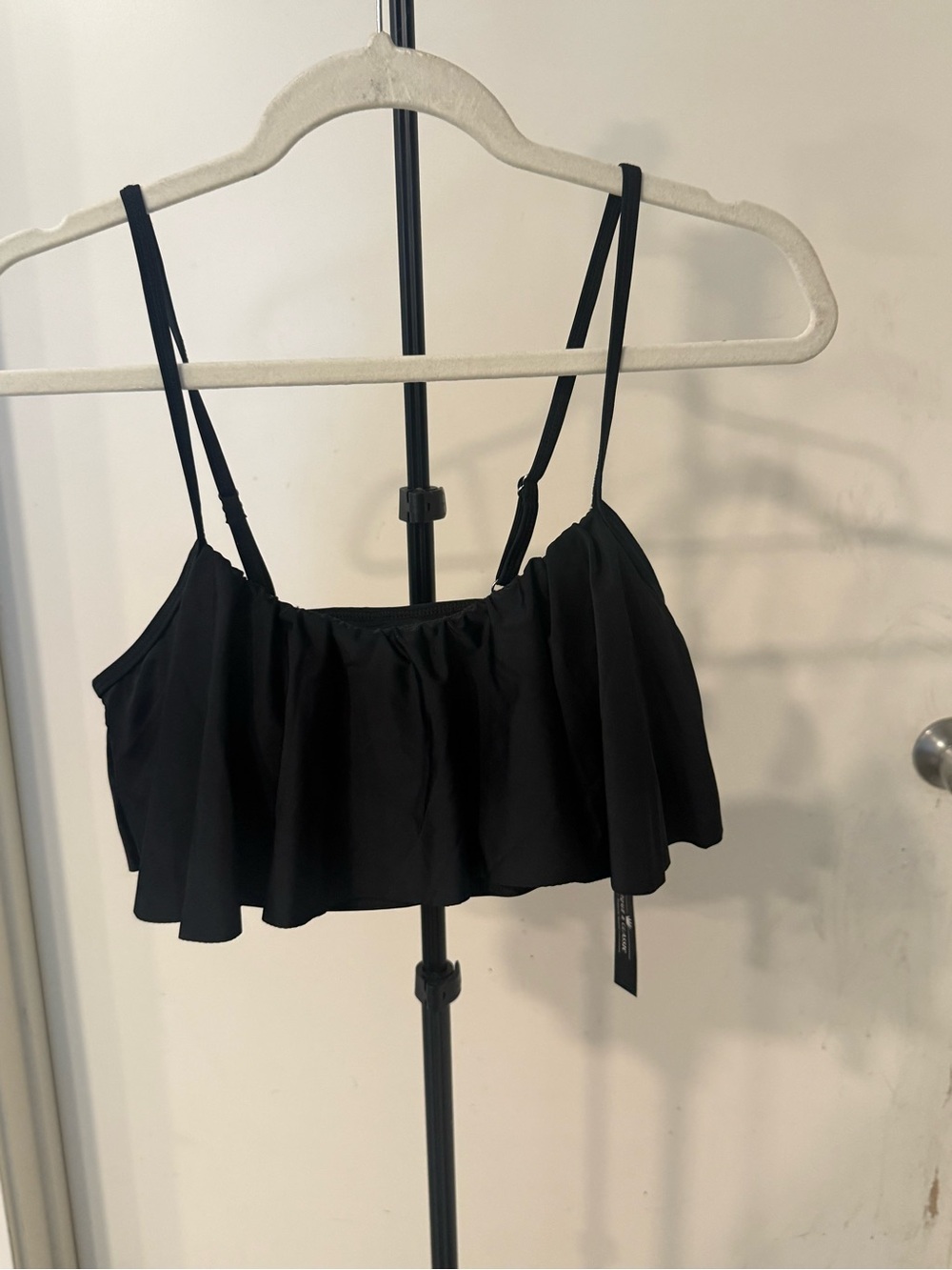 Unique black ruffle bikini swimsuit top XL